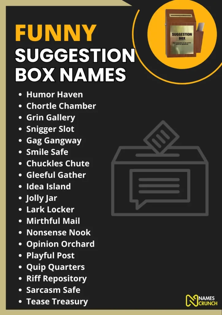 Funny Suggestion Box Names infographic
