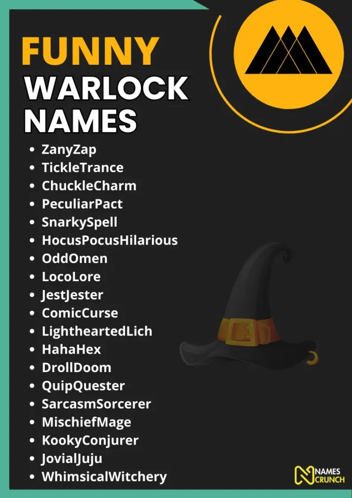 Funny Warlock Names infographic