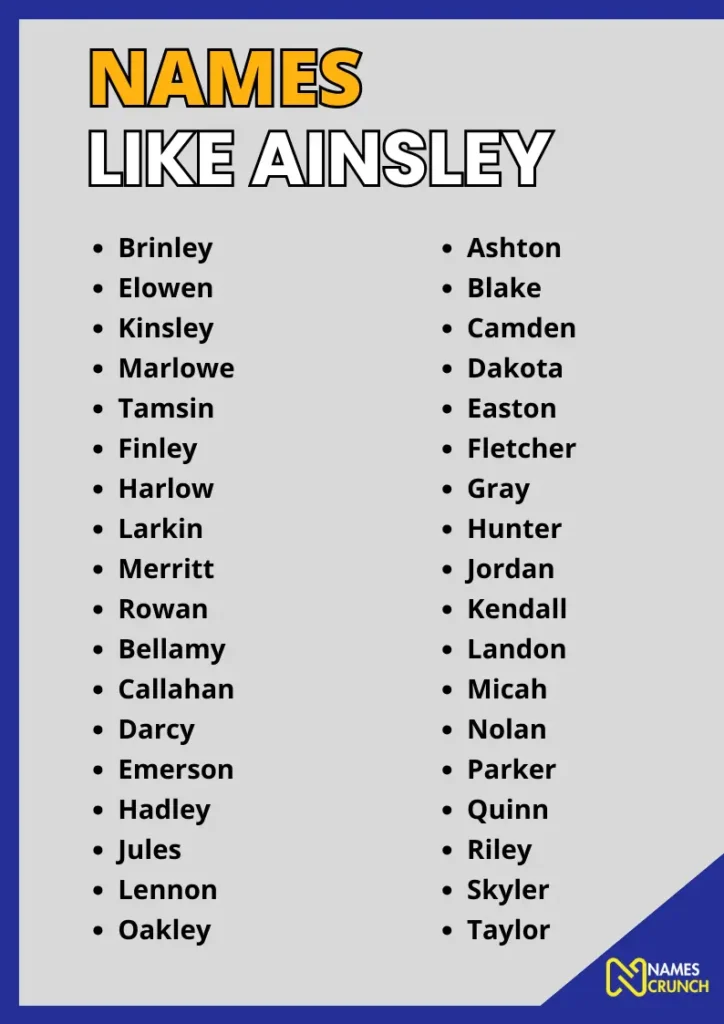 Names Like Ainsley infographic