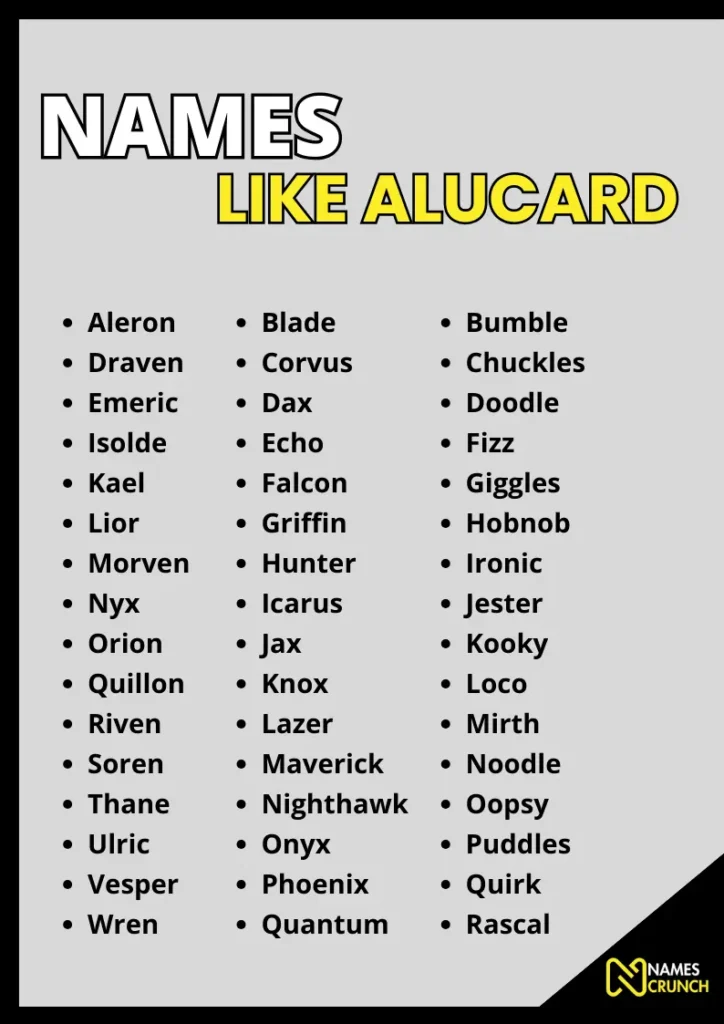 Names Like Alucard infographic