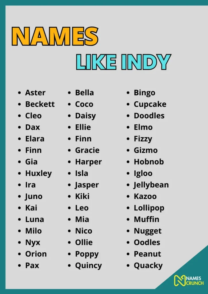 Names Like Indy infographic