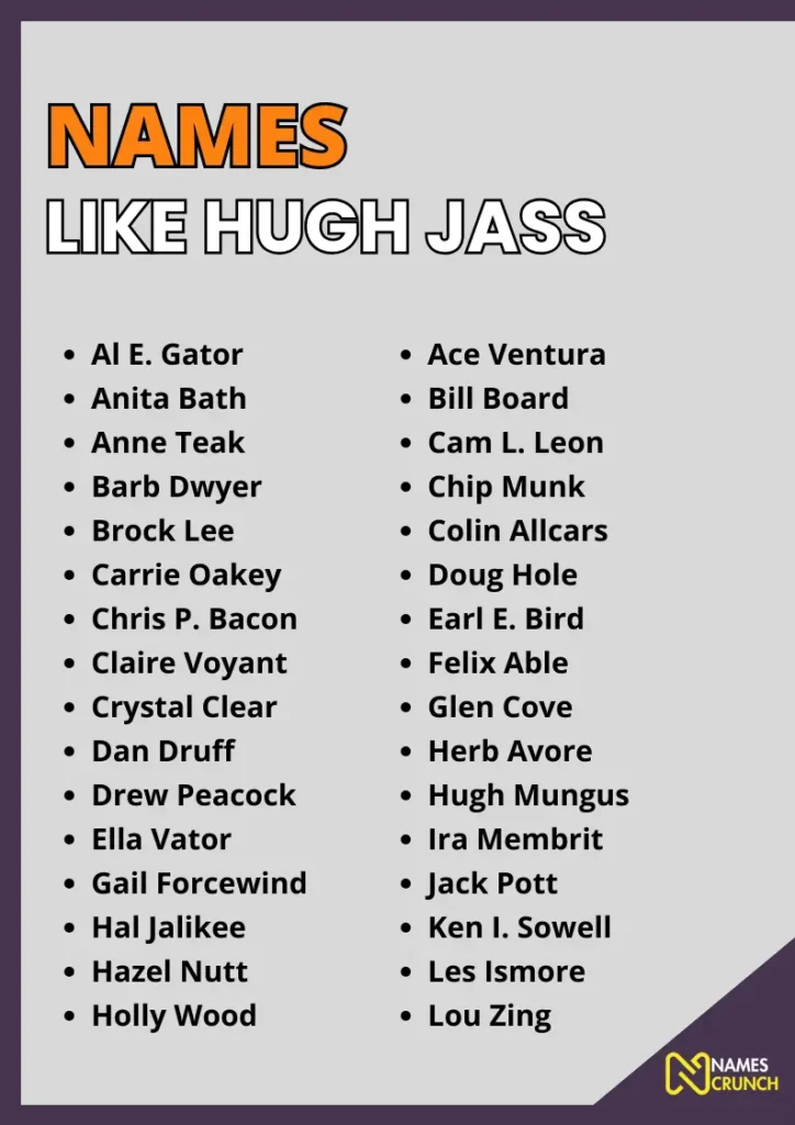 Names like Hugh Jass infographic