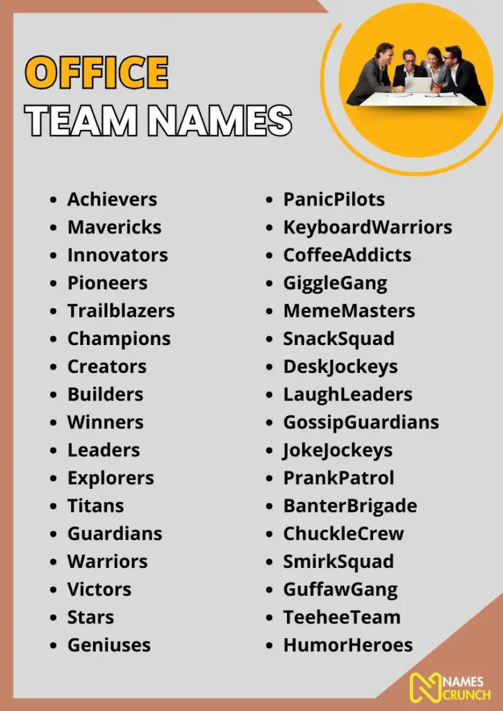 Office Team Names infographic
