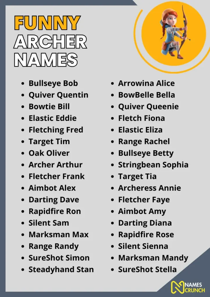 Funny Archer Names infographic