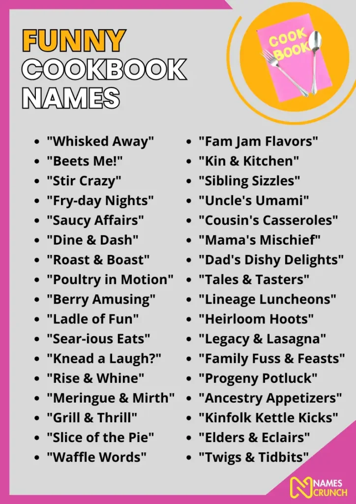 Funny Cookbook Names infographic