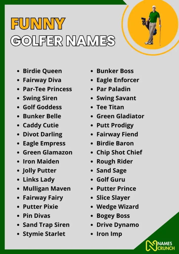 Funny Golfer Names infographic