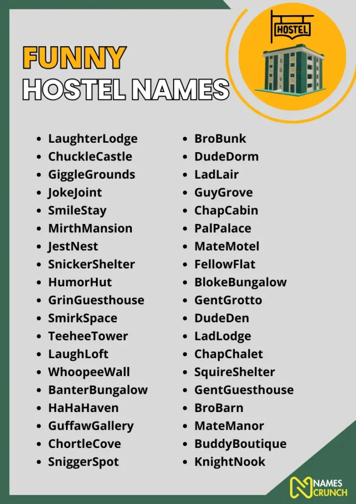 Funny Hostel Names infographic