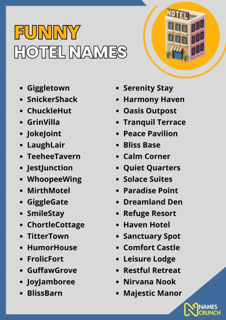 Funny Hotel Names infographic