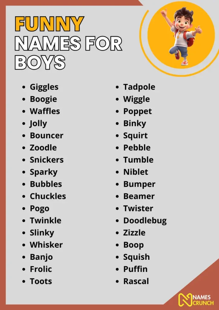 Funny Names for Boys infographic