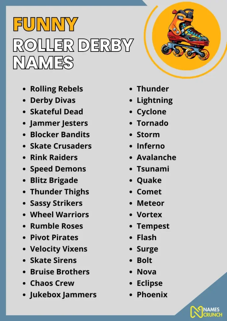 Funny Roller Derby Names infographic