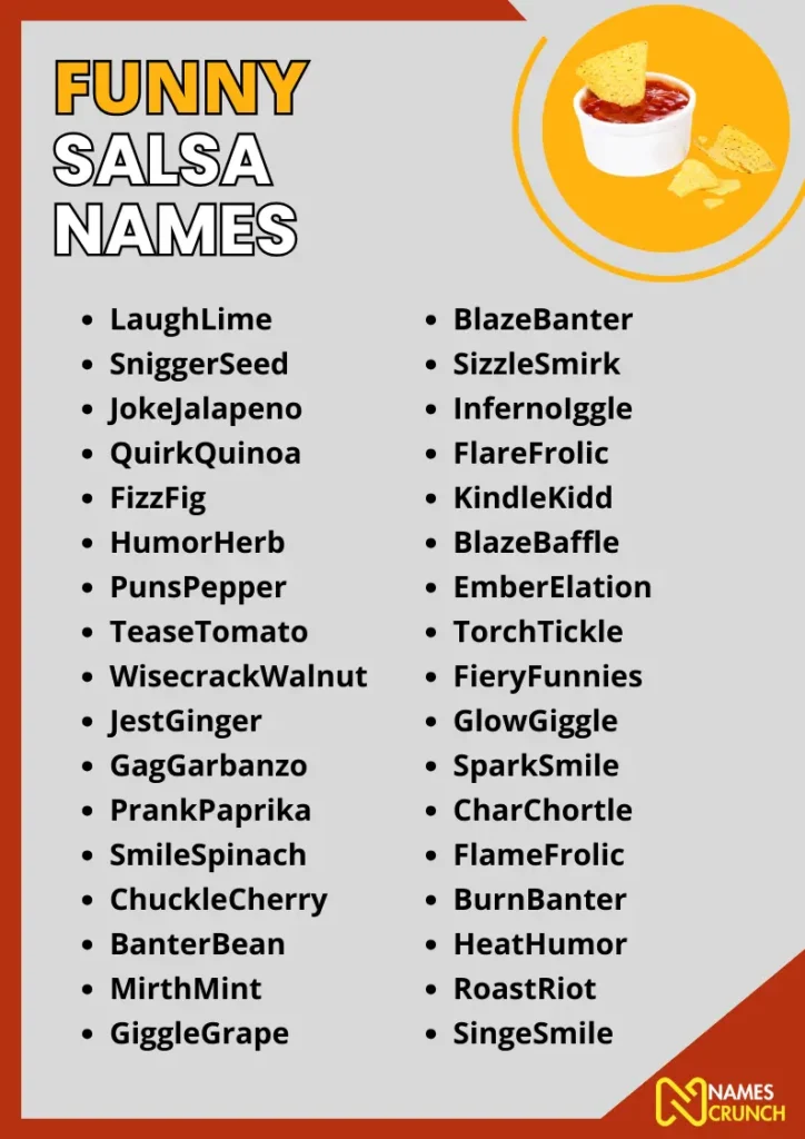 Funny Salsa Names infographic