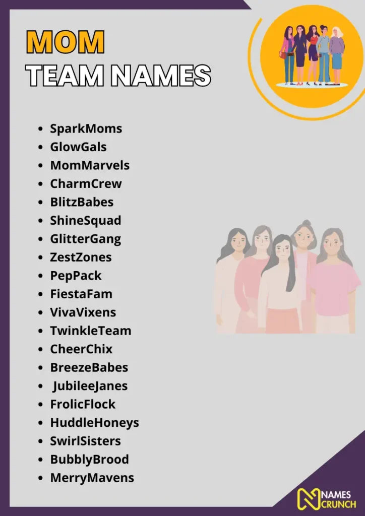 Mom Team Names infographic