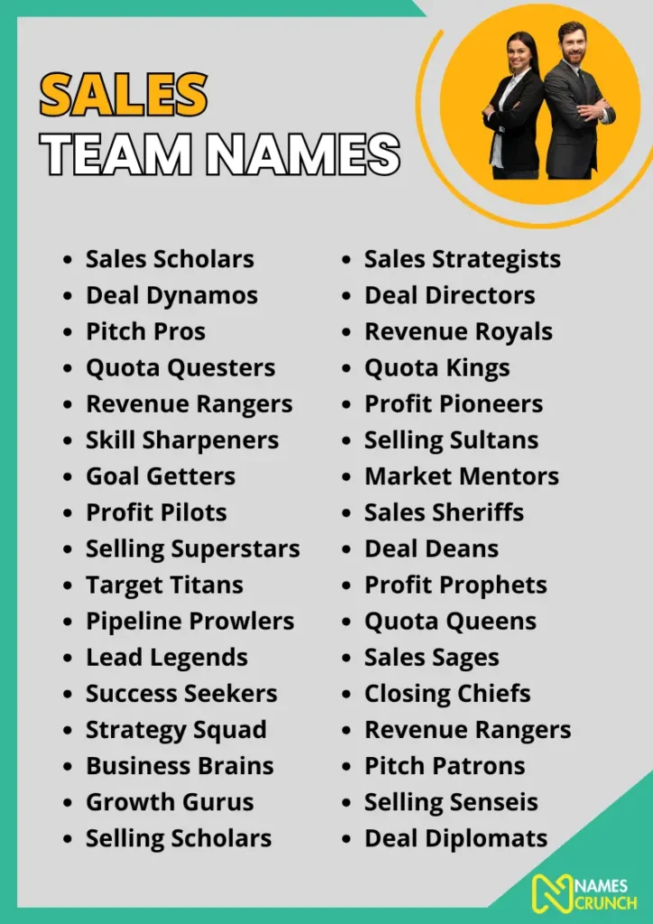 Sales Team Name infographic