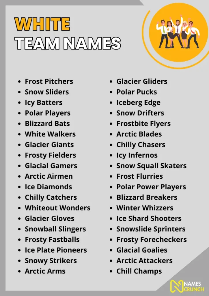 White Team Names infographic