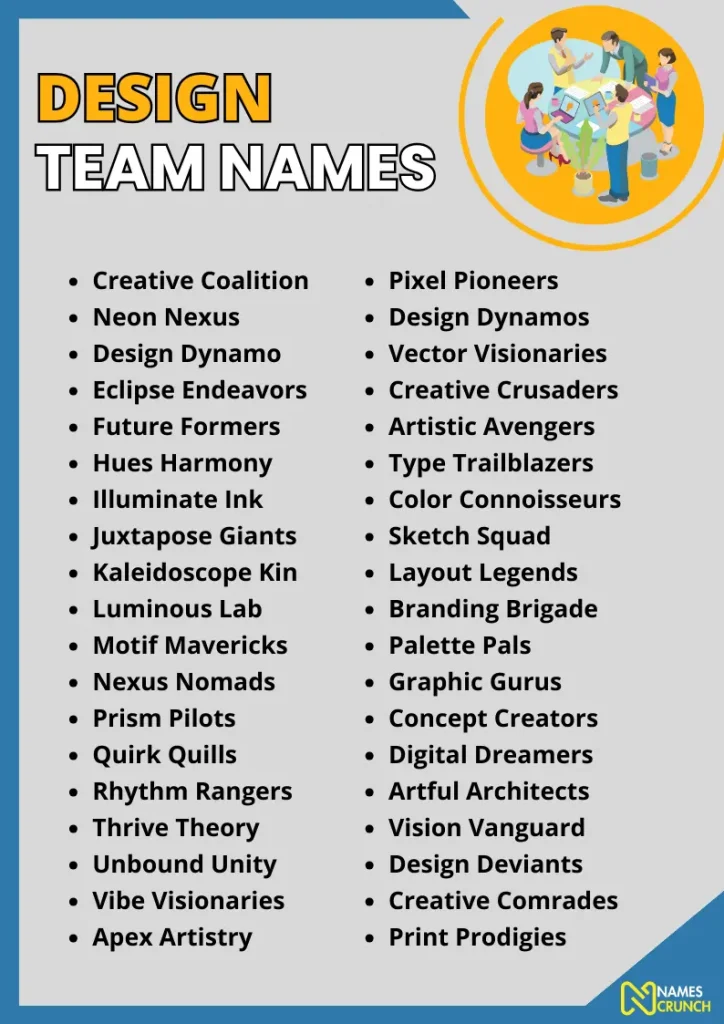 Design Team Names infographic