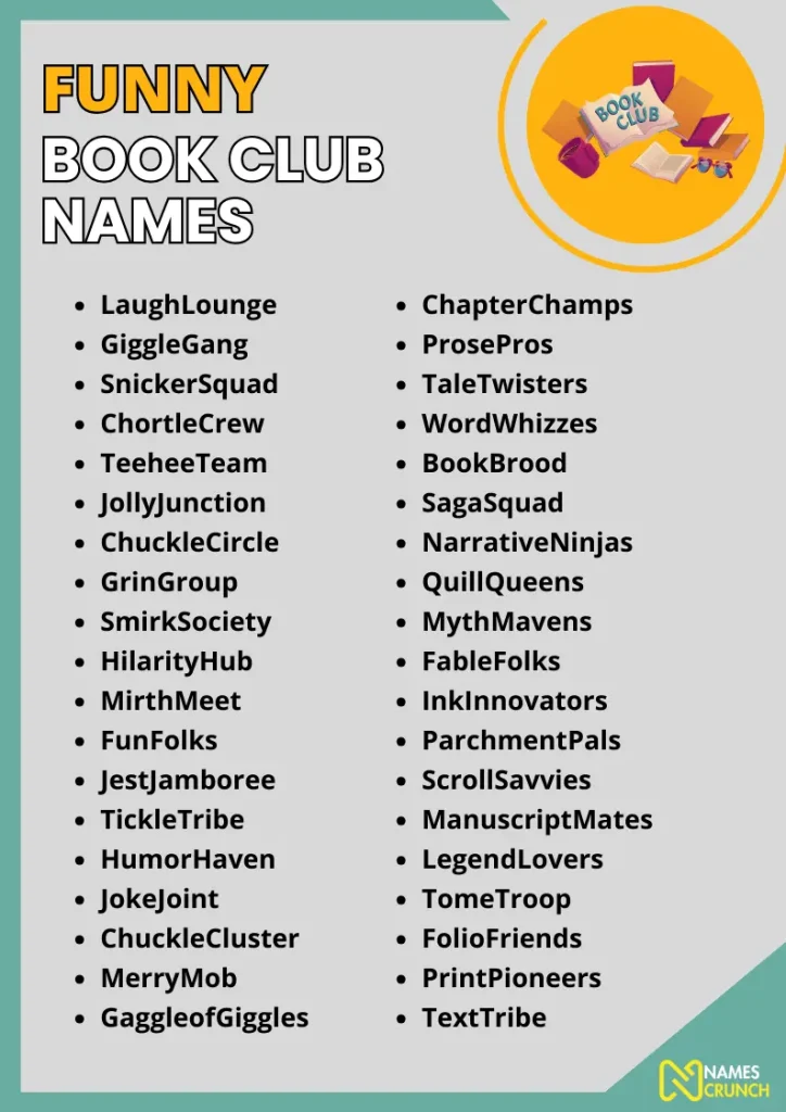 Funny Book Club Names infographic
