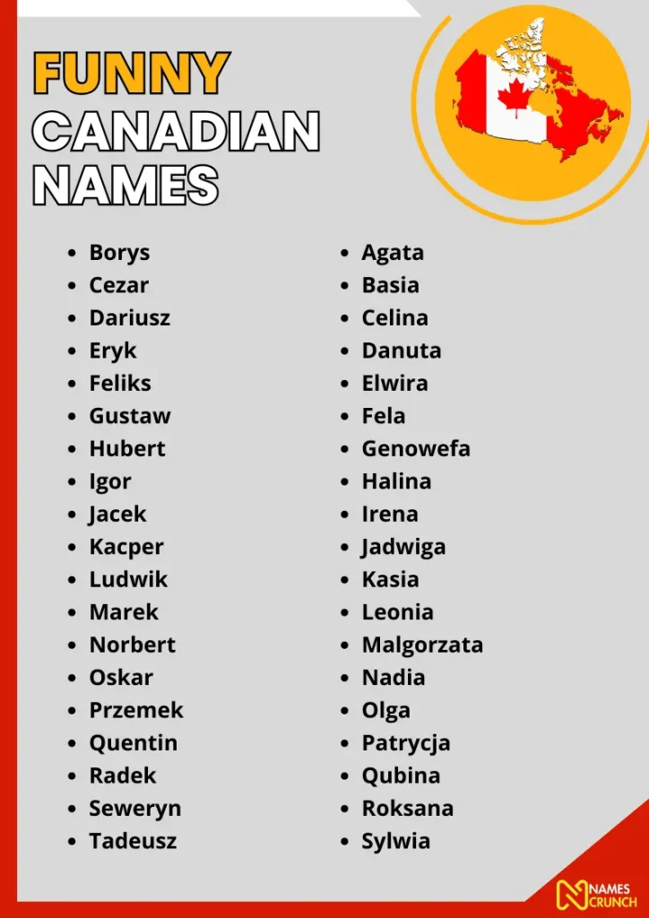 Funny Canadian Names infographic