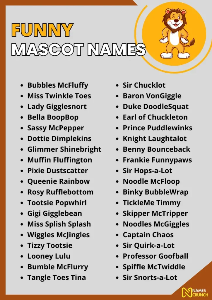 Funny Mascot Names infographic