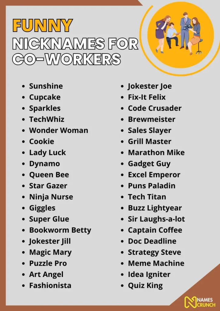Funny Nicknames for Co-workers infographic
