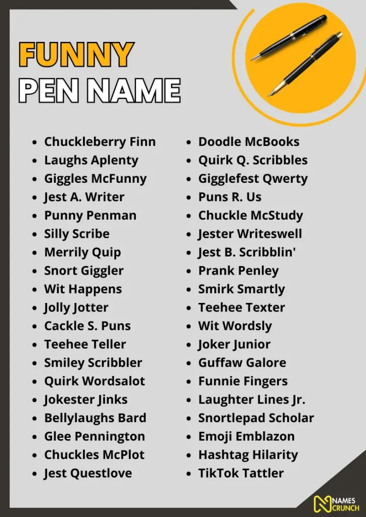 Funny Pen Name infographic