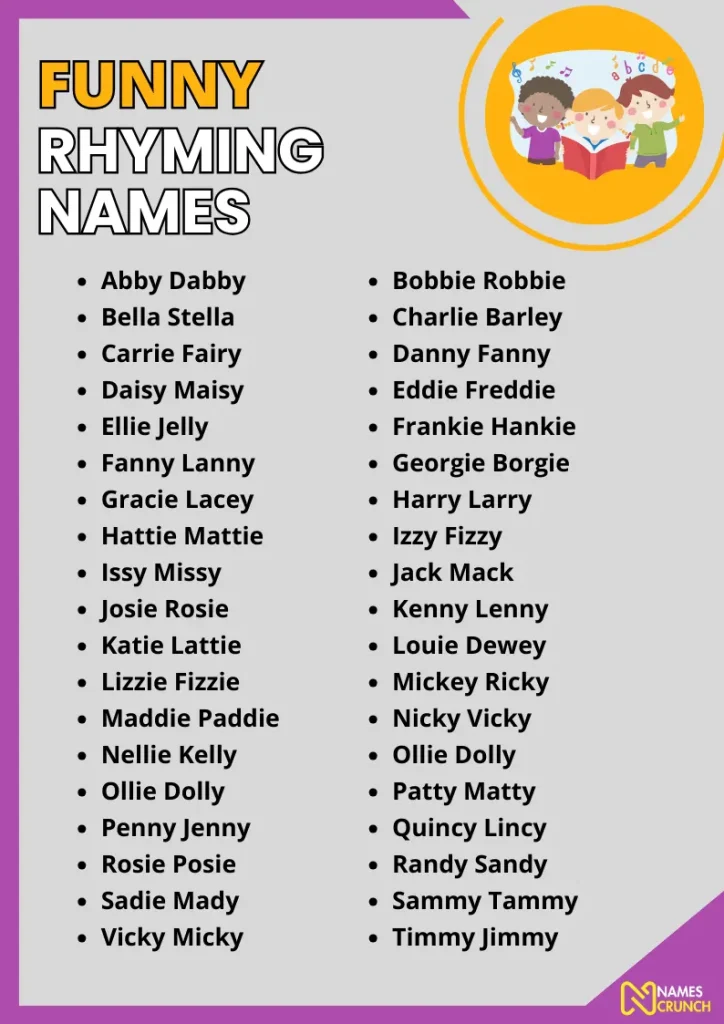Funny Rhyming Names infographic
