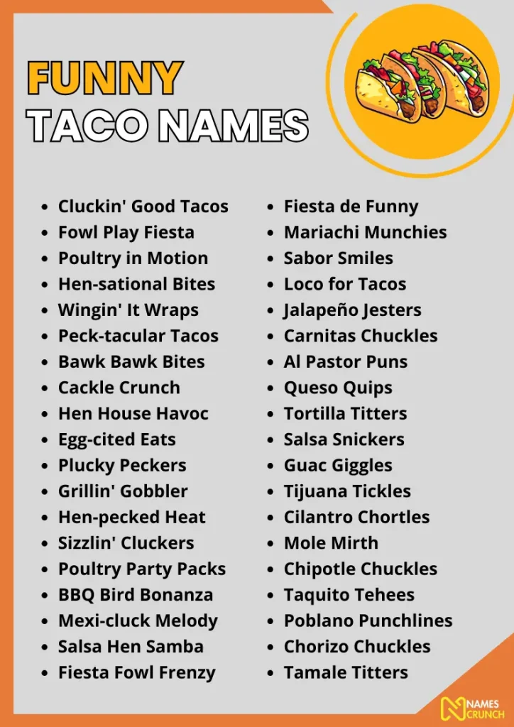 Funny Taco Names infographic