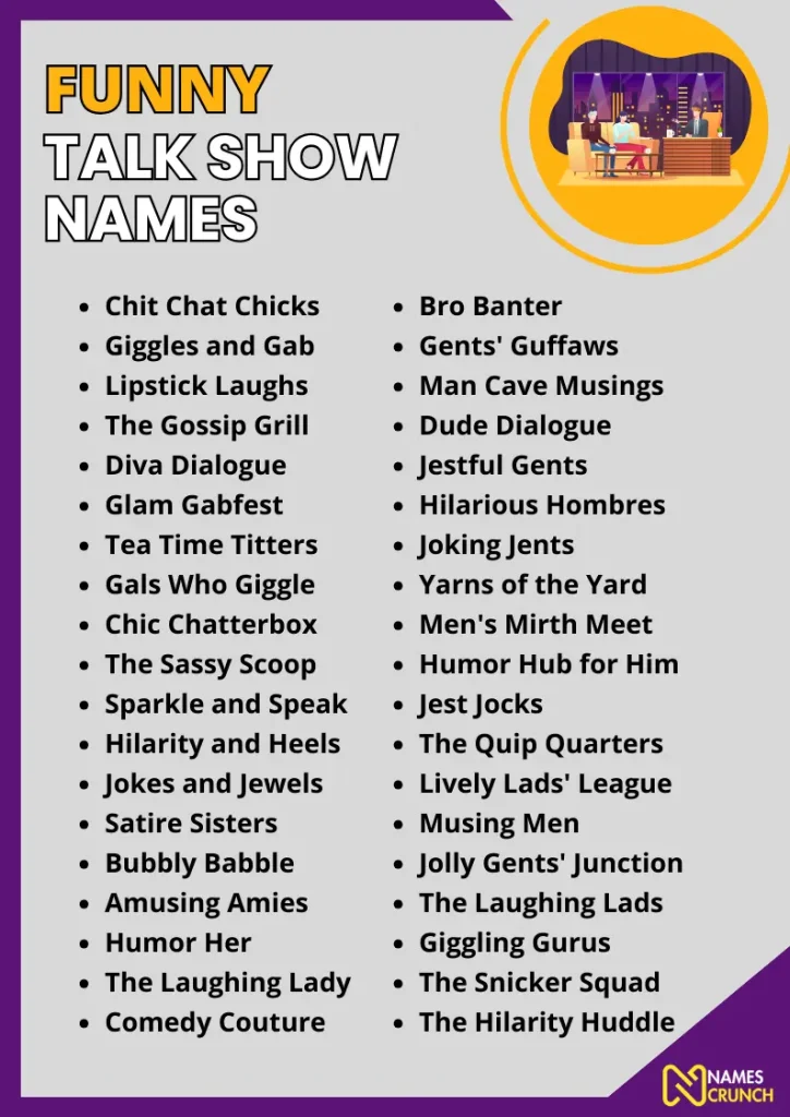 Funny Talk Show Names infographic