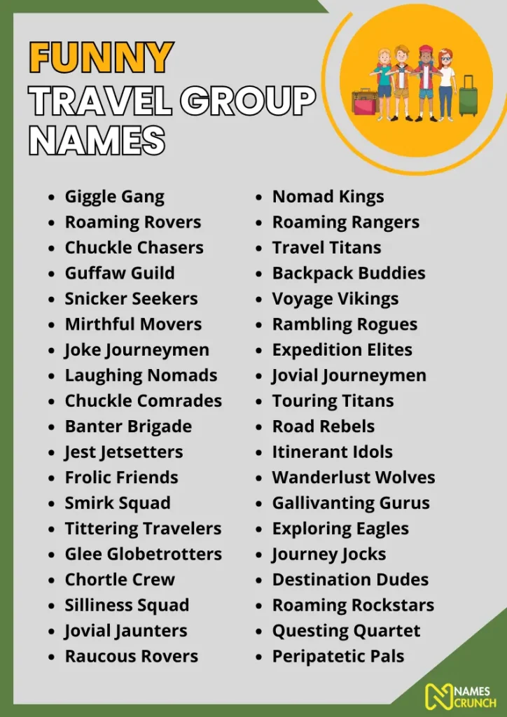 Funny Travel Group Names infographic