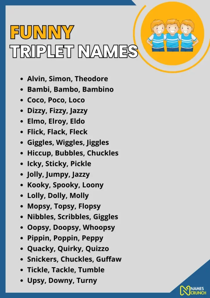 Funny Triplet Names infographic