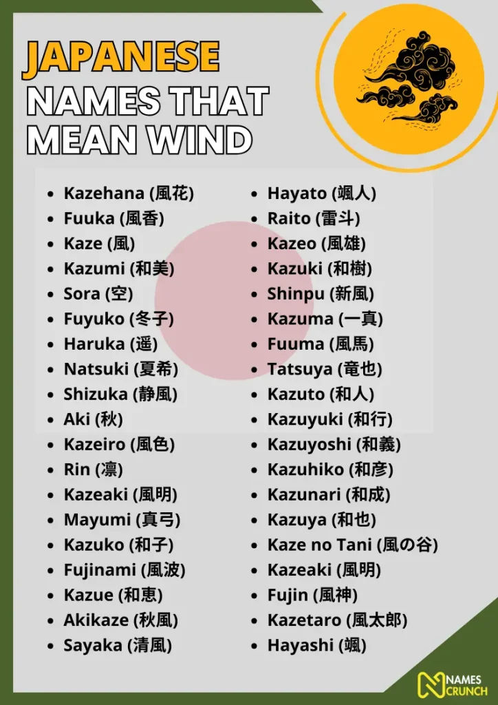 Japanese Names That Mean Wind infographic