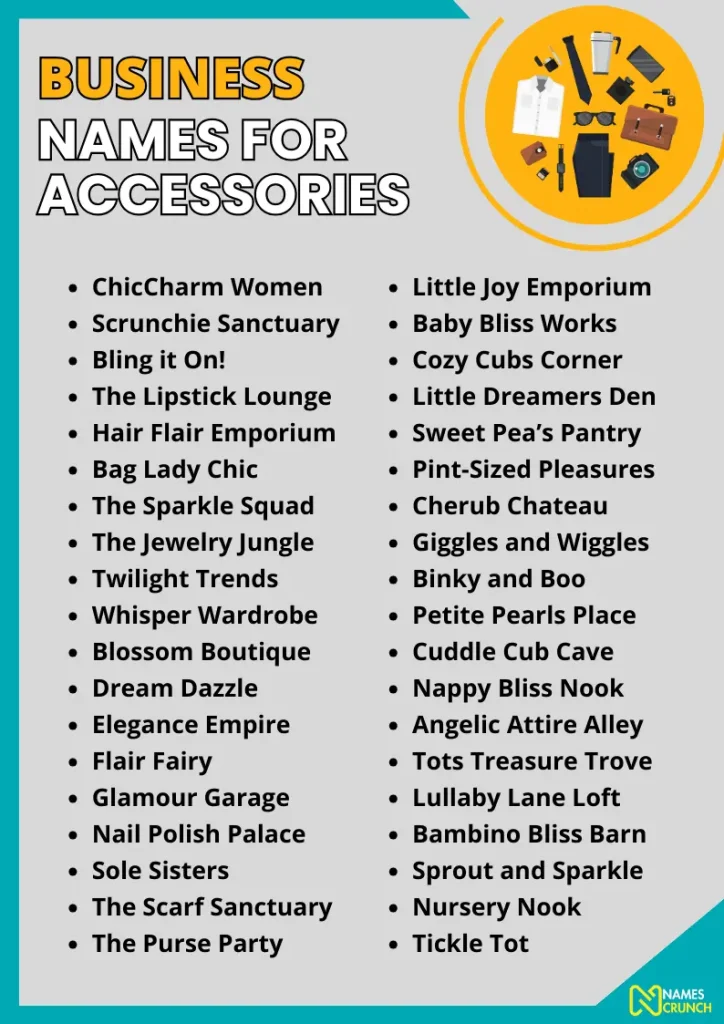 Business Names for Accessories infographic