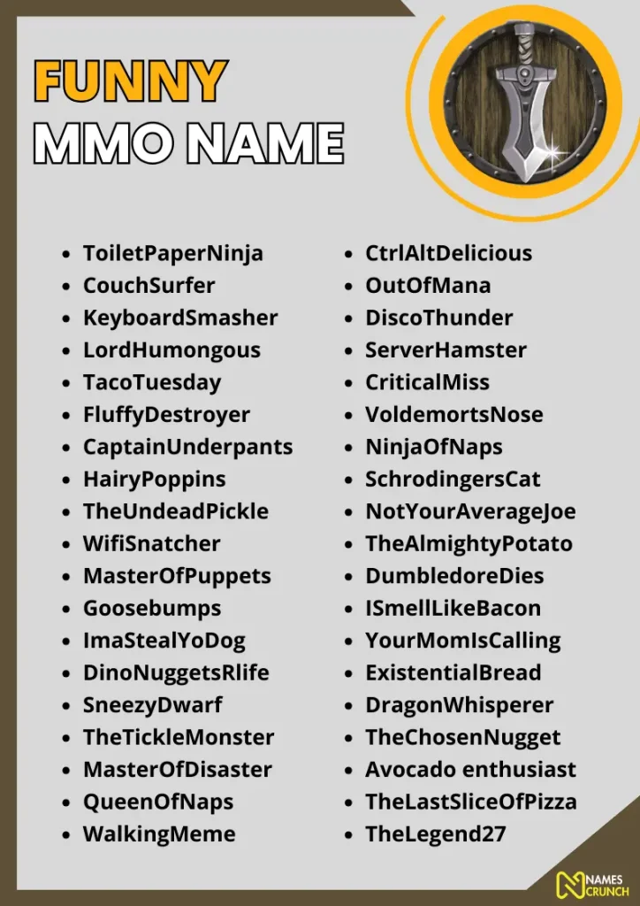 Funny MMO Name infographic