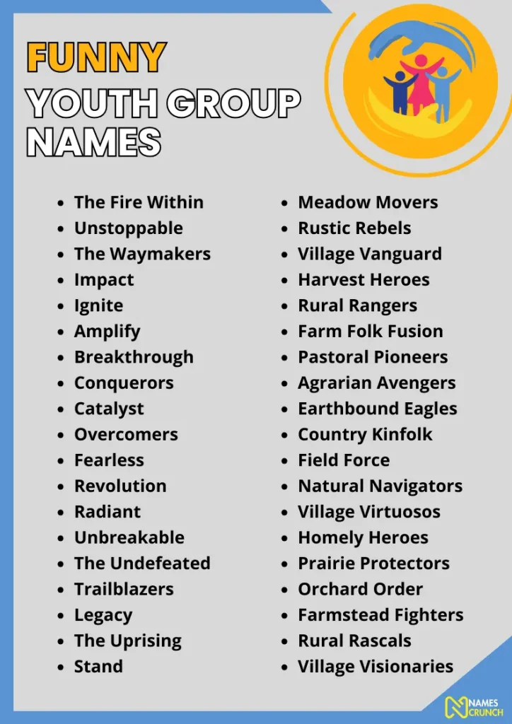 Funny Youth Group Names infographic