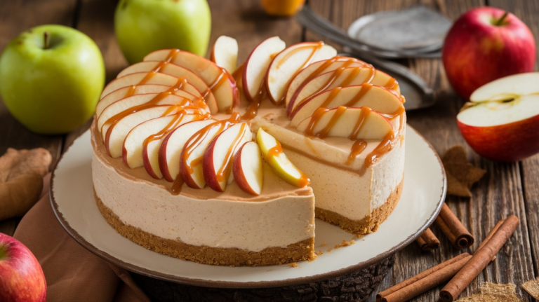 Delicious No-Bake Apple Pie Cheesecake