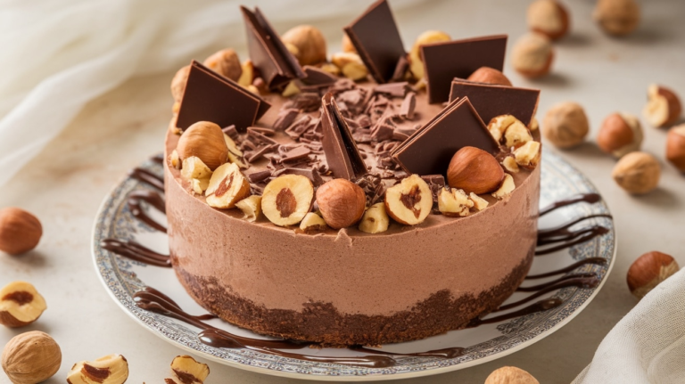 Easy to Make No-Bake Chocolate Hazelnut Cheesecake