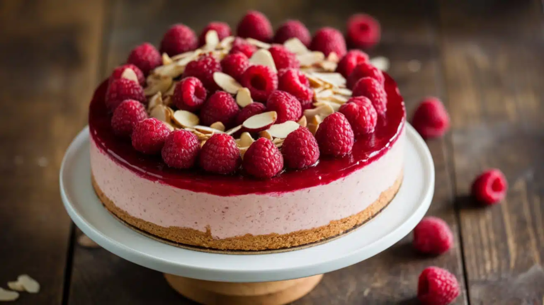 No-Bake Almond Raspberry Cheesecake Recipe