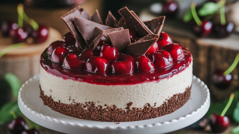 Divine No-Bake Black Forest Cheesecake