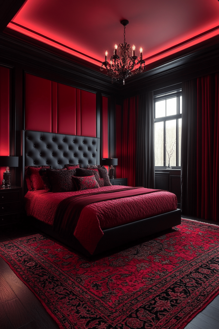 29 Red and Black Bedroom Ideas for a Perfect Balance and Comfort