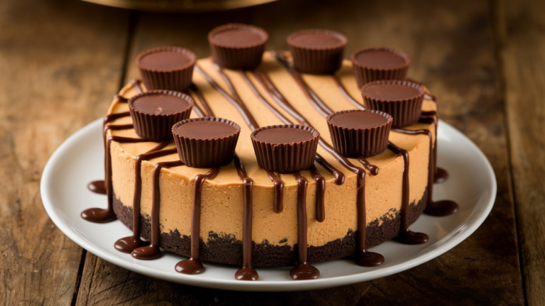 Decadent No-Bake Peanut Butter Cup Cheesecake