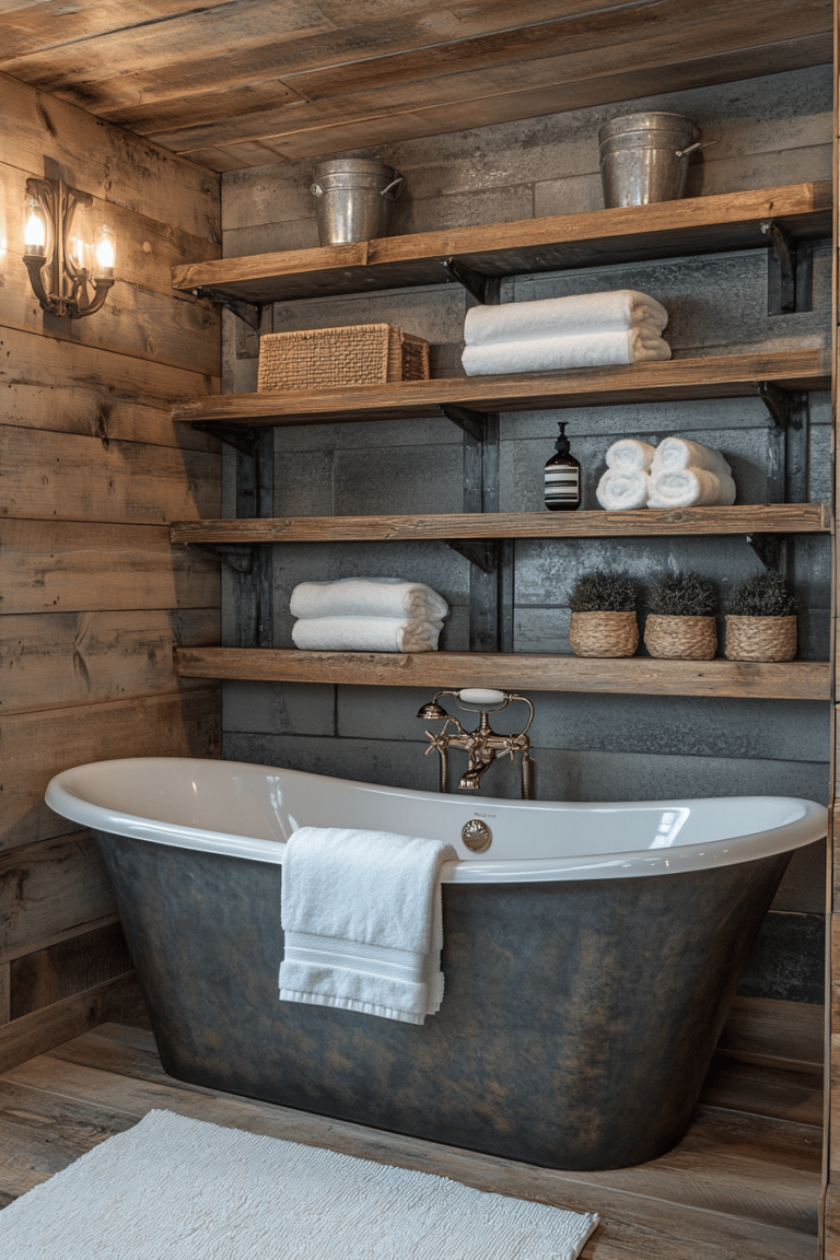 29 Small Bathroom With Tub And Shower Combo Farmhouse Ideas for a Timeless and Cozy Look