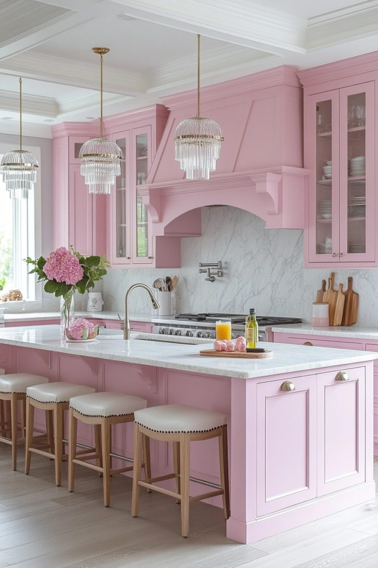 19 Pink Kitchen Cabinets for a Sweet and Chic Kitchen Design